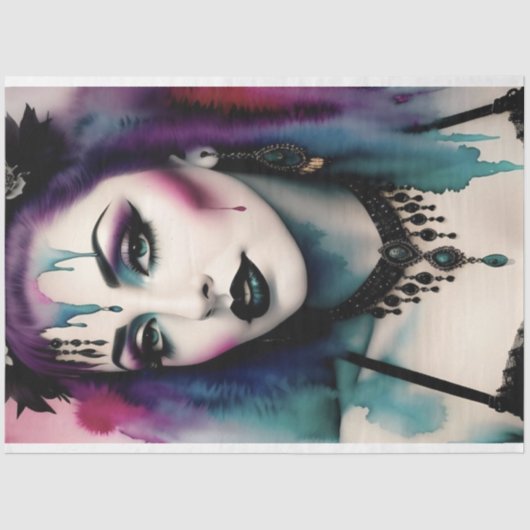 パープルブルー美しいゴシックパフォーマーの切り離し 薄葉紙 (正面)