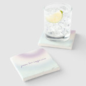 パープルブルー赤面絞り染め ストーンコースター (横)