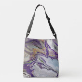 パープルブルー金ゴールドとグリーン大理石 – Yルッキング クロスボディバッグ (裏面)