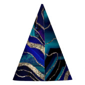 パープルブルー銀河系ネブラアガテグリッターグラム#1 パーティーハット (裏面)