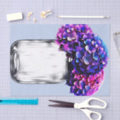 パープルブルー鮮やかピンクアジサイフローラ 薄葉紙 (クラフト)