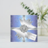 パープルブルー15th誕生日パーティーへの招待 招待状 (スタンド正面)