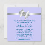 パープルブルー15th誕生日パーティーへの招待 招待状 (裏面)