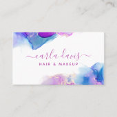 パープルブルー アルコールインク 名刺 (正面)