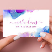 パープルブルー アルコールインク 名刺