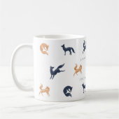 パープルブルー&カッパーホリデーウッドランドフォレストキツネ コーヒーマグカップ (左)