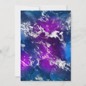 パープルブルー&シルバー銀河系大理石21歳の誕生日 招待状 (裏面)