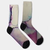 パープルブルー&ピンク抽象芸術アルコールインクリキッドアート ソックス (右)