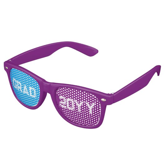 パープルブルー&ホワイトグラード文字デザイン2016 レトロサングラス (アングル)