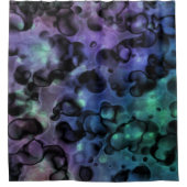 パープルブルーNティール（緑がかった色）抽象芸術バブルシャワーカーテン シャワーカーテン (正面)