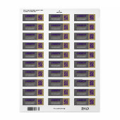 パープルブロンズの黒板卒業差出人住所 ラベル (フルシート)