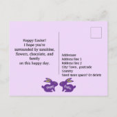 パープルブンニーズ民俗付きTouchカスタム文字 ポストカード (裏面)