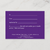 パープルブーガンビレアヘルススパギフトカード 割引カード (裏面)