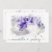 *~*パープルブーケRSVP QR AR26フローラ結婚 招待状 (正面/裏面)