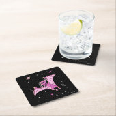 パープルプテロダクティルディノスイン宇宙 スクエアペーパーコースター (インサイチュ)