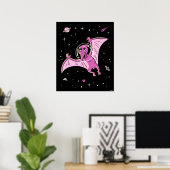 パープルプテロダクティルディノスイン宇宙 ポスター (ホームオフィス)