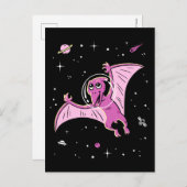 パープルプテロダクティルディノスイン宇宙 ポストカード (正面/裏面)