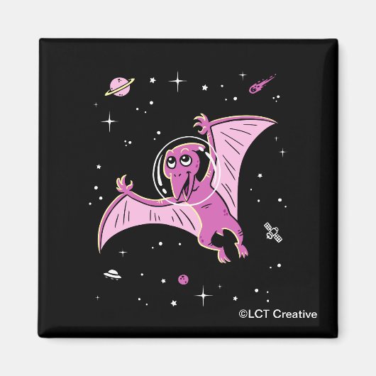 パープルプテロダクティルディノスイン宇宙 マグネット (正面)