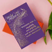 パープルプライドと偏見ハッピーバースデー 箔シーズンポストカード