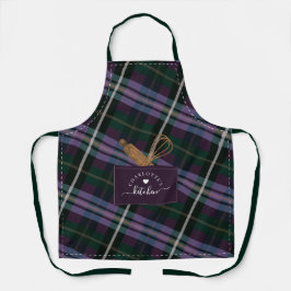 パープルプライド偽ポケット&木製スプーン&ウィスク エプロン