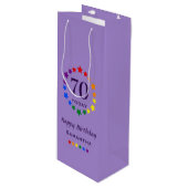 パープルプライドLGBTQ 70今日または任意の年齢の誕生日 ワインギフトバッグ (正面アングル)