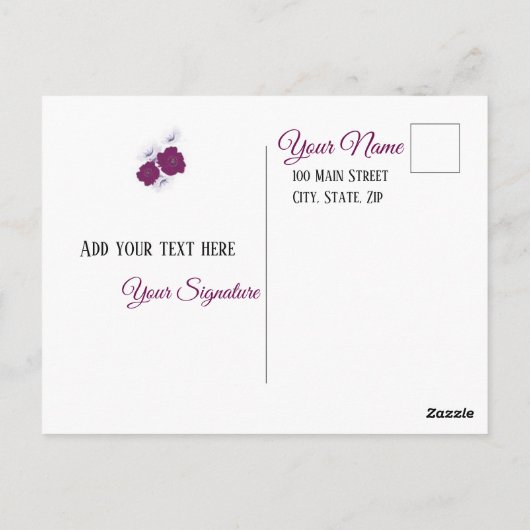 パープルプラムありがとうはがき ポストカード (裏面)