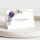 パープルプラムアイボリー金ゴールドゲストネーム座席表 テーブルナンバー