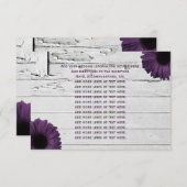 パープルプラムガーベラデイジー結婚ズインフォメーションカード エンクロージャーカード (正面/裏面)