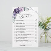 パープルプラムシルバーフローラ開花ブライダルシャワーゲーム (スタンド正面)