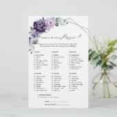 パープルプラムシルバーフローラ開花ブライダルシャワーゲーム (スタンド正面)