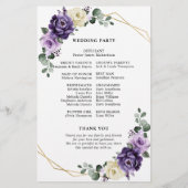 パープルプラムシルバーフローラ開花結婚式 プログラム (裏面)