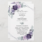 パープルプラムシルバーフローラ開花結婚式 プログラム (正面/裏面)