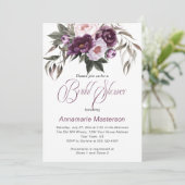 パープルプラムピンクペオニーブライダルシャワー 招待状 (スタンド正面)