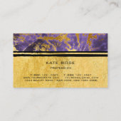 パープルプラムブラックVIP石大理石ゴールデンメイクアップ 名刺 (裏面)