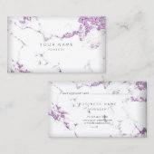 パープルプラムホワイトグレーカララマーブルアポイントメント 予約カード (正面/裏面)