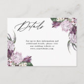 パープルプラムボホ結婚フローラ詳細 エンクロージャーカード (正面)