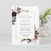 パープルプラムマーブピンクローズリハーサルディナー 招待状 (スタンド正面)