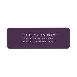 パープルプラムミニマル差出人住所ラベル ラベル