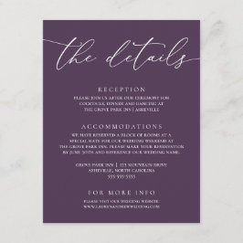 パープルプラムモダンミニマ結婚リストの囲いCa エンクロージャーカード