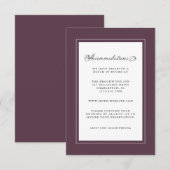 パープルプラム結婚ズ詳細シモダンック縁どス エンクロージャーカード (正面/裏面)
