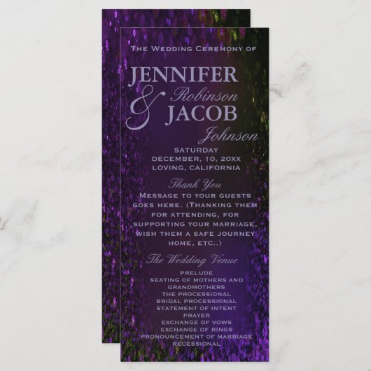 パープルプラム結婚式 プログラム (正面/裏面)