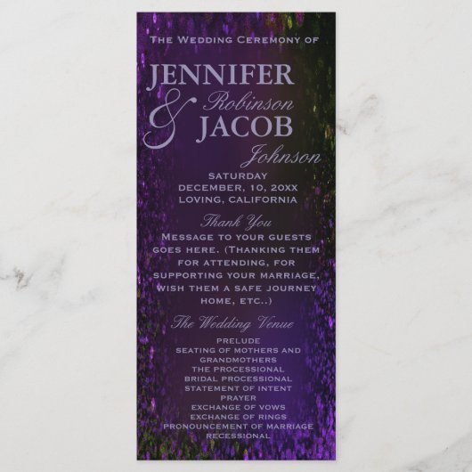 パープルプラム結婚式 プログラム (正面)