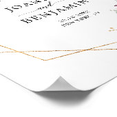 パープルプラム赤面ピンクローズ結婚のウェルカムポスター ポスター (角)