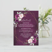 パープルプラム赤面ピンクローズ結婚ズ詳細ズエンクロ エンクロージャーカード (スタンド正面)