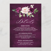 パープルプラム赤面ピンクローズ結婚ズ詳細 エンクロージャーカード (正面)