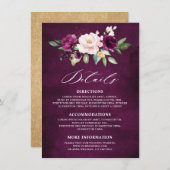 パープルプラム赤面ピンクローズ結婚ズ詳細 エンクロージャーカード (正面/裏面)