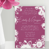 パープルプラム イエローグレープ フローラル ウェディング 招待状