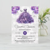 パープルプリンセスのキンセアニエラ幻想的なボールガウンのバラ 招待状 (スタンド正面)