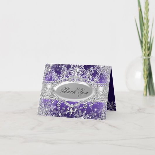 パープルプリンセスウィンターワンダーランドサンキューカード サンキューカード (正面)