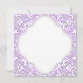 パープルプリンセスキャリッジフォトバースデーパーティー 招待状 (裏面)